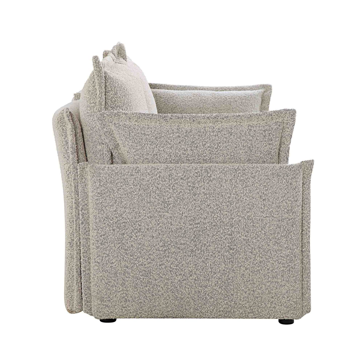 Canapé sectionnel Byron Pillow Edge Mist Grey Boucle, 2 places