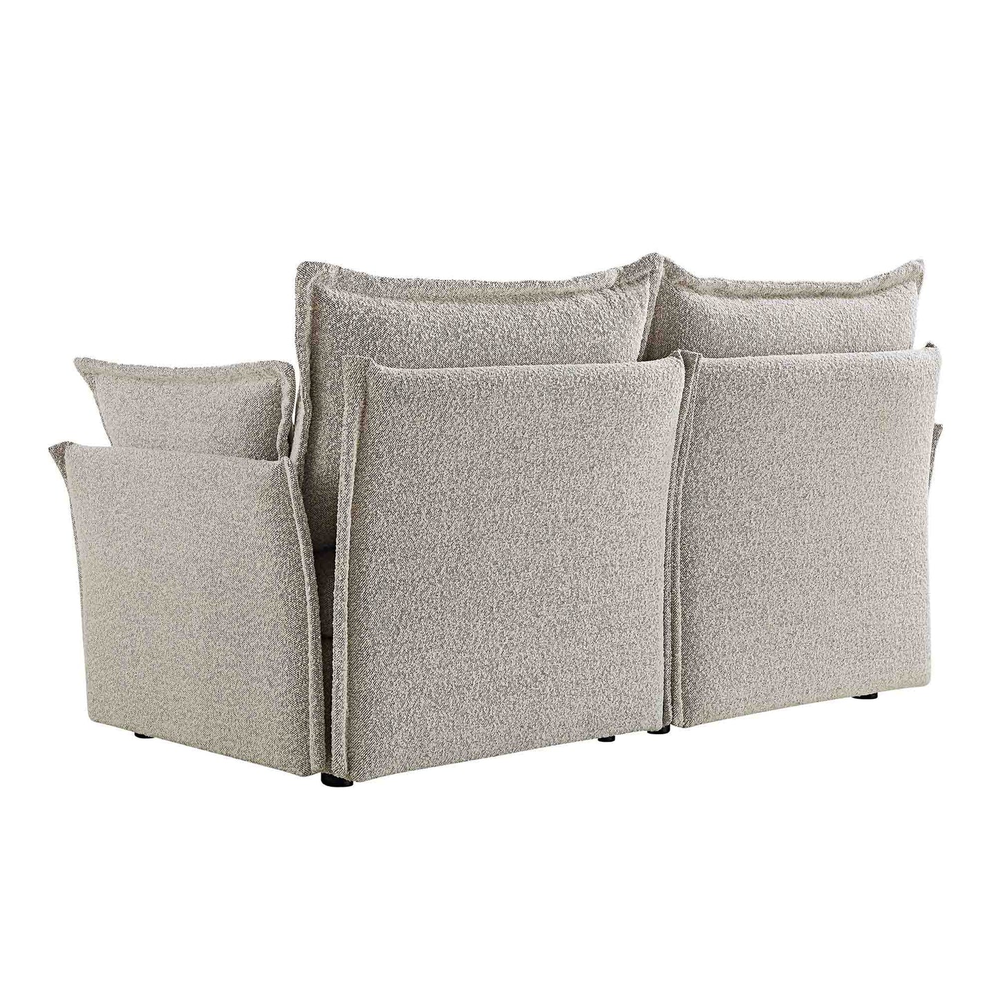 Canapé sectionnel Byron Pillow Edge Mist Grey Boucle, 2 places