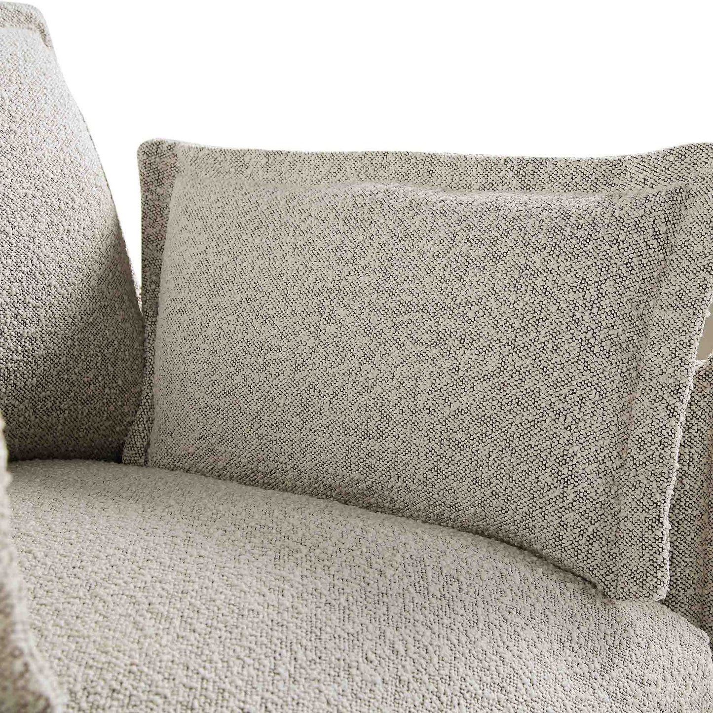 Canapé sectionnel Byron Pillow Edge Mist Grey Boucle, 2 places