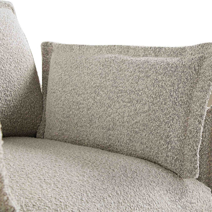 Canapé sectionnel Byron Pillow Edge Mist Grey Boucle, 2 places