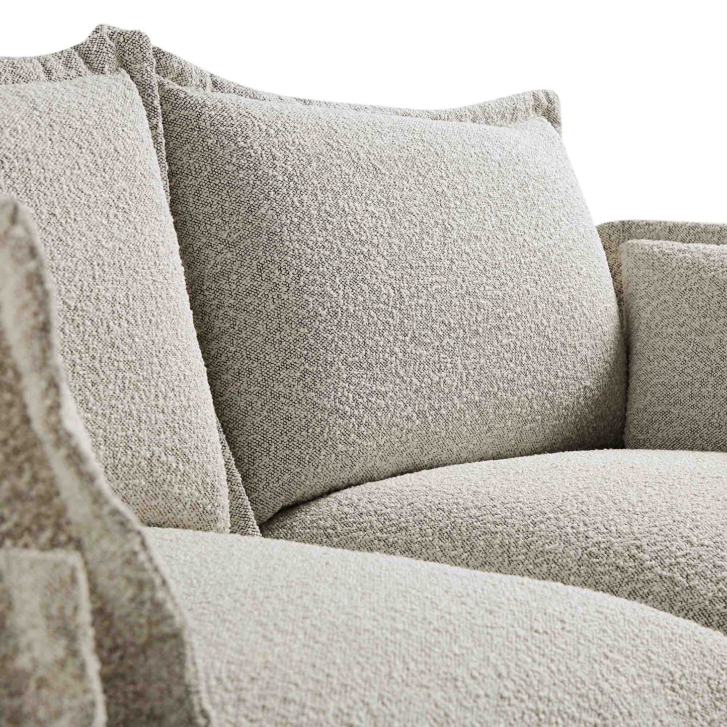 Canapé sectionnel Byron Pillow Edge Mist Grey Boucle, 2 places