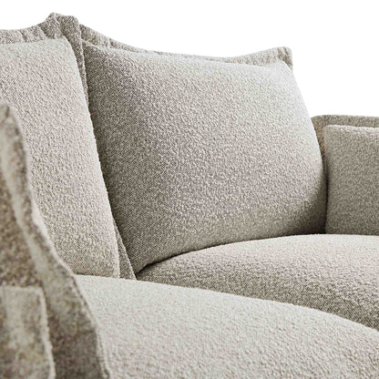 Canapé sectionnel Byron Pillow Edge Mist Grey Boucle, 2 places