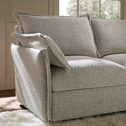 Canapé sectionnel Byron Pillow Edge Mist Grey Boucle, 2 places