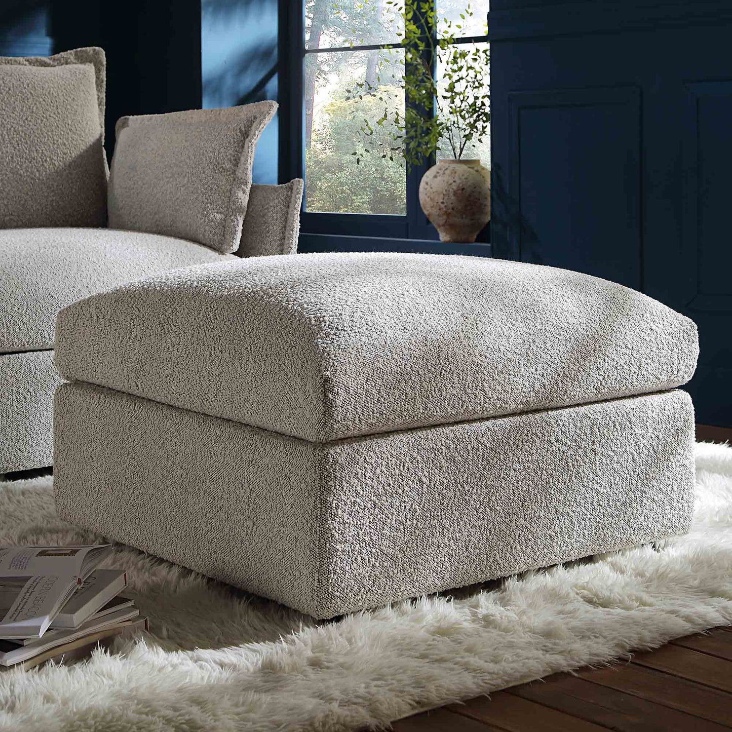Pouf Boucle Gris Brume Byron