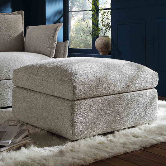 Pouf Boucle Gris Brume Byron