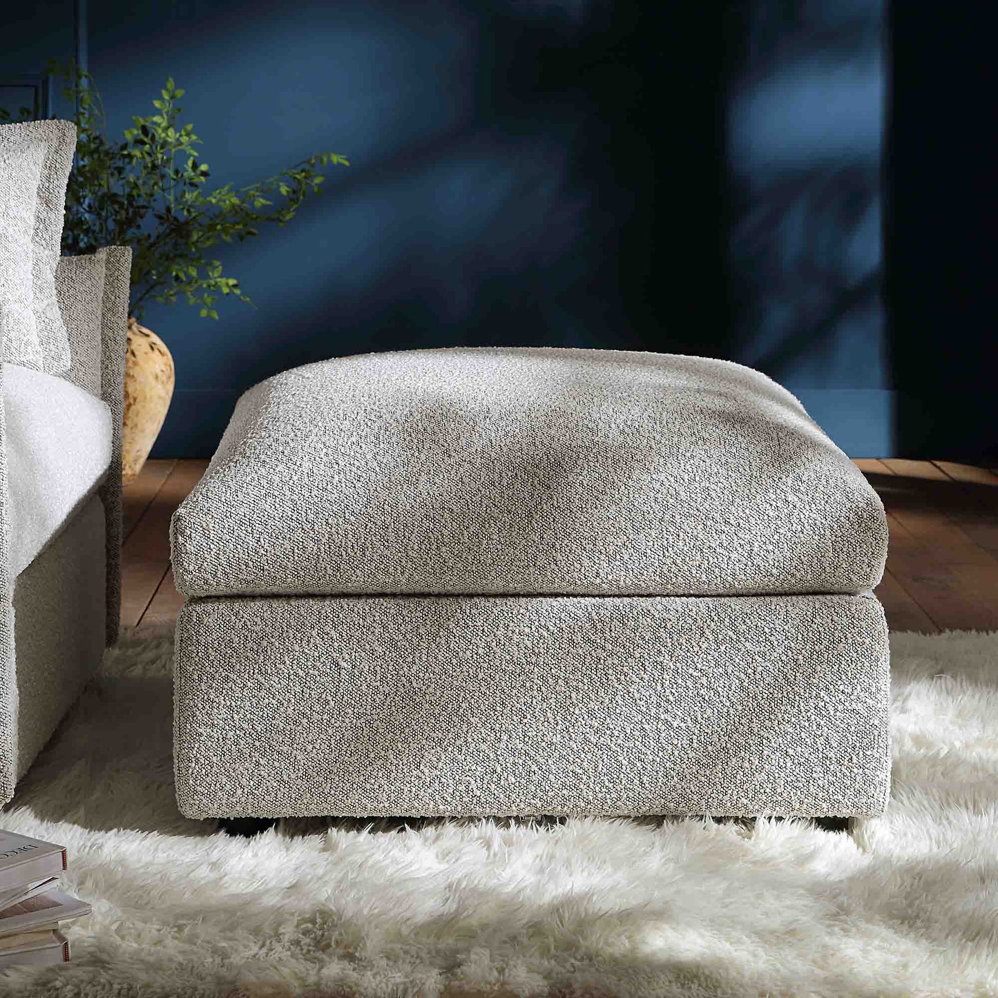 Pouf Boucle Gris Brume Byron