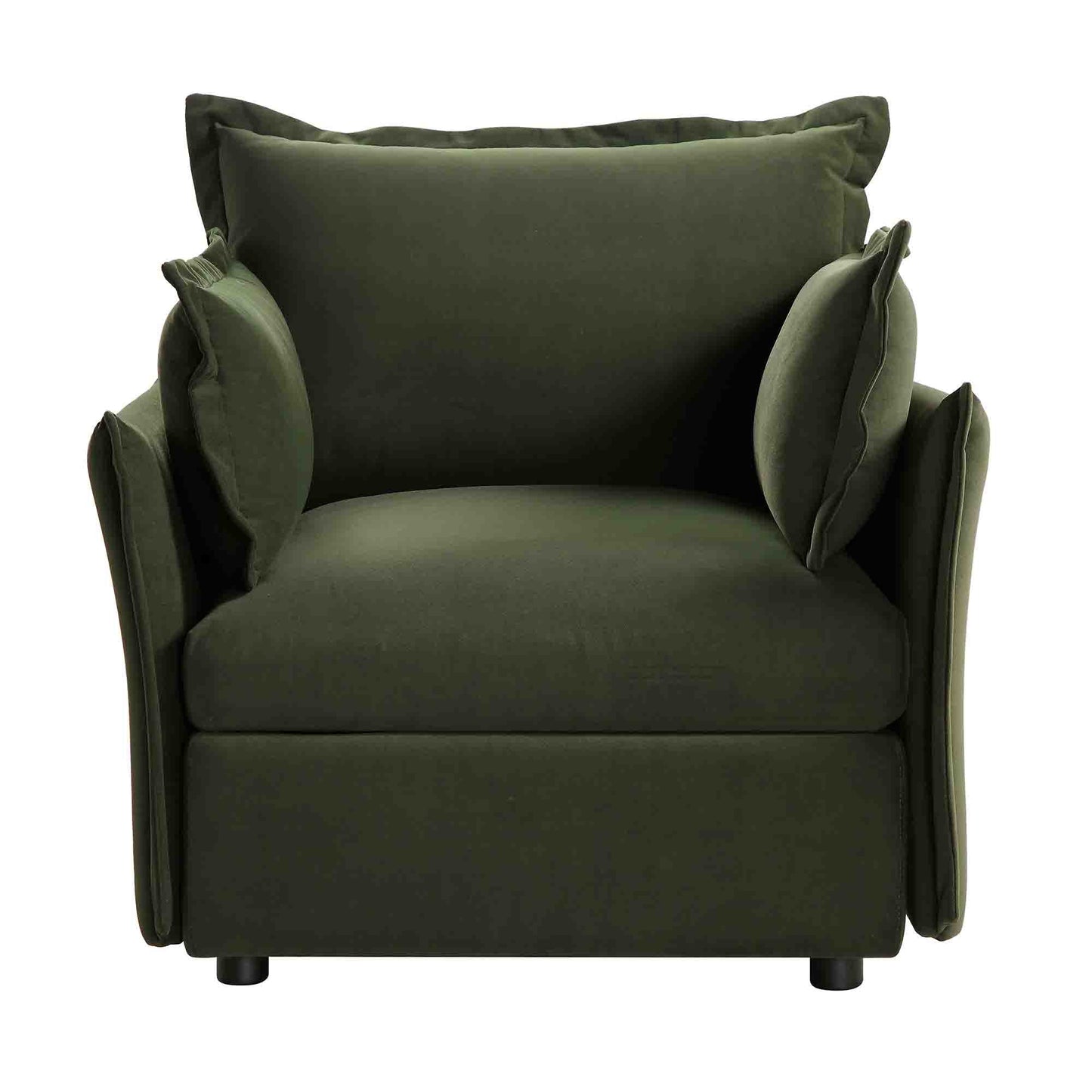 Canapé sectionnel Byron Pillow Edge en velours vert mousse, 1 place