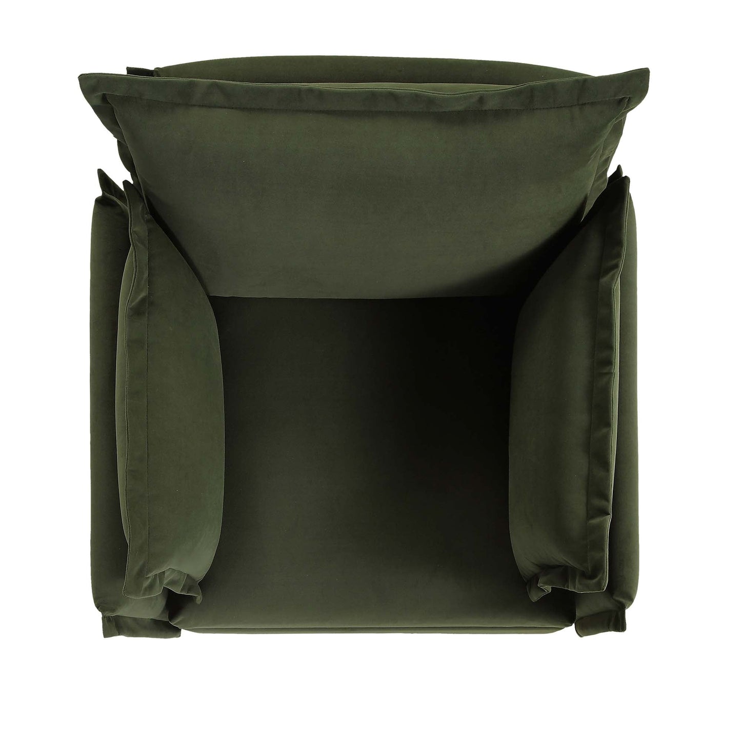 Canapé sectionnel Byron Pillow Edge en velours vert mousse, 1 place