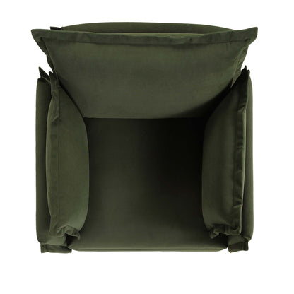 Canapé sectionnel Byron Pillow Edge en velours vert mousse, 1 place