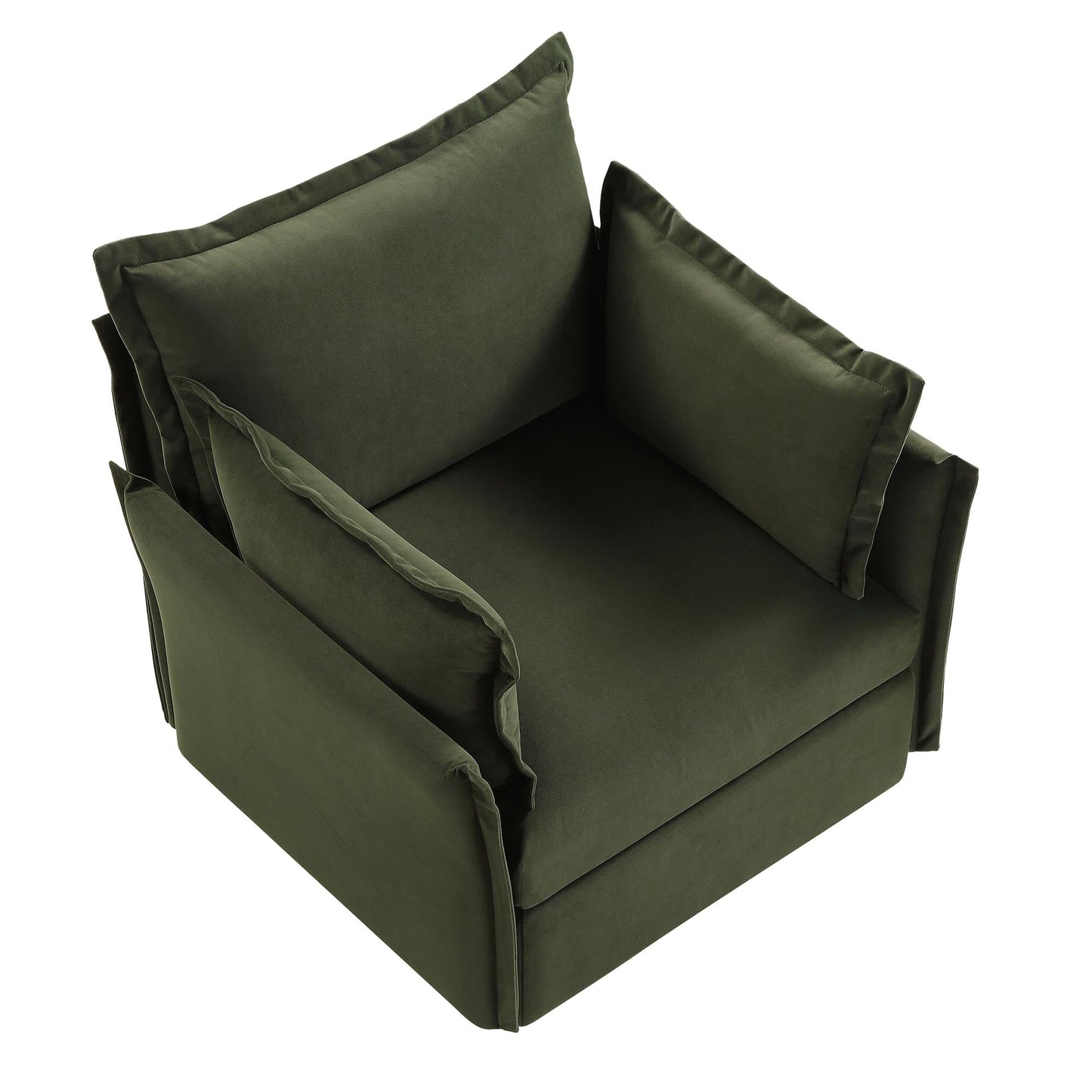 Canapé sectionnel Byron Pillow Edge en velours vert mousse, 1 place