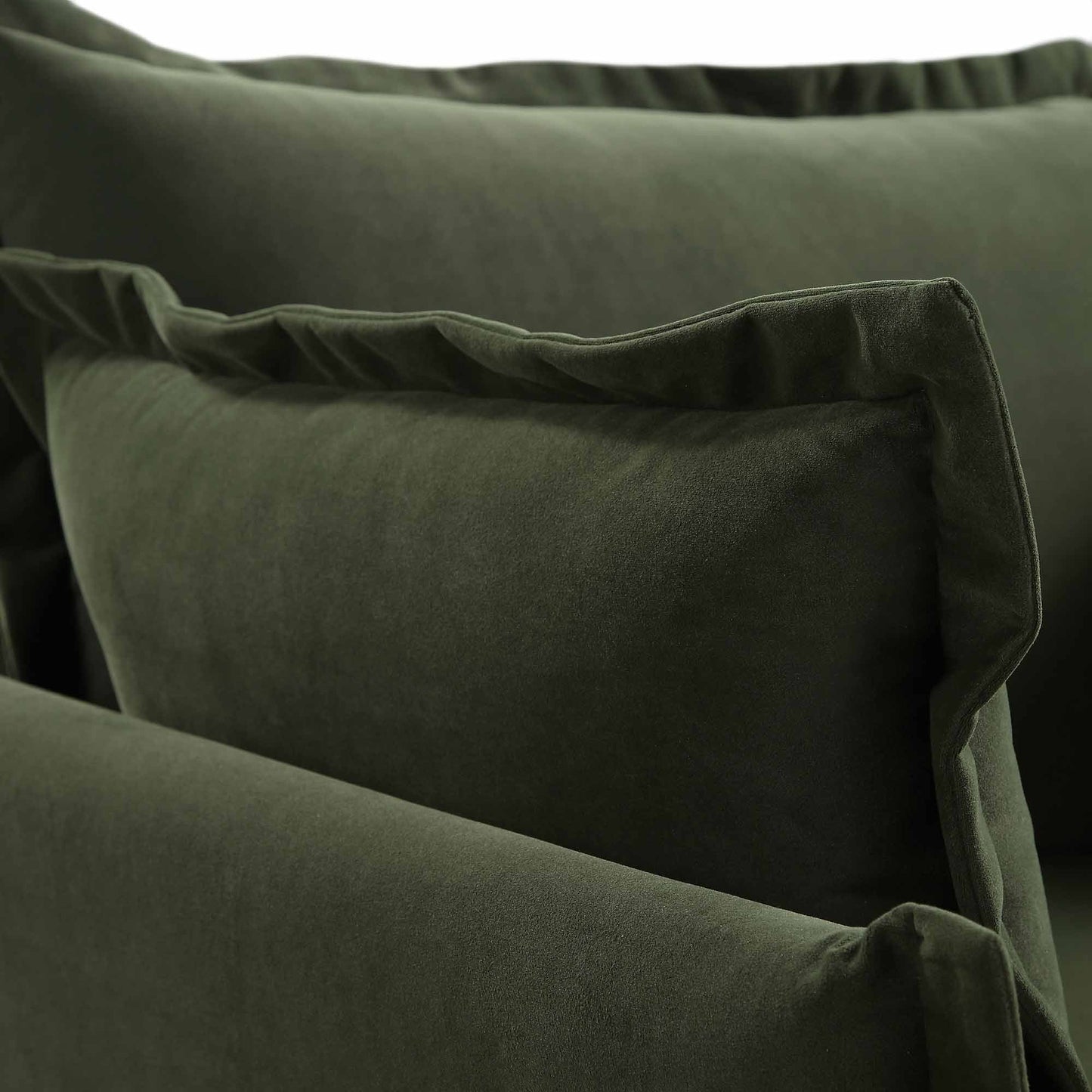 Canapé sectionnel Byron Pillow Edge en velours vert mousse, 1 place