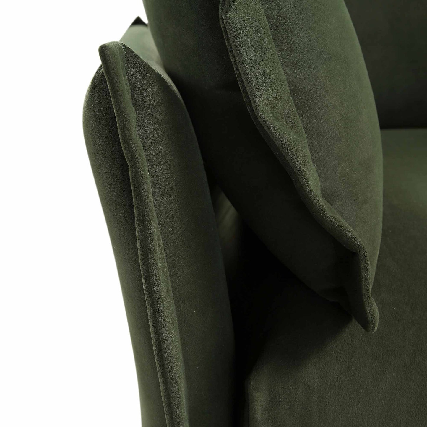 Canapé sectionnel Byron Pillow Edge en velours vert mousse, 1 place