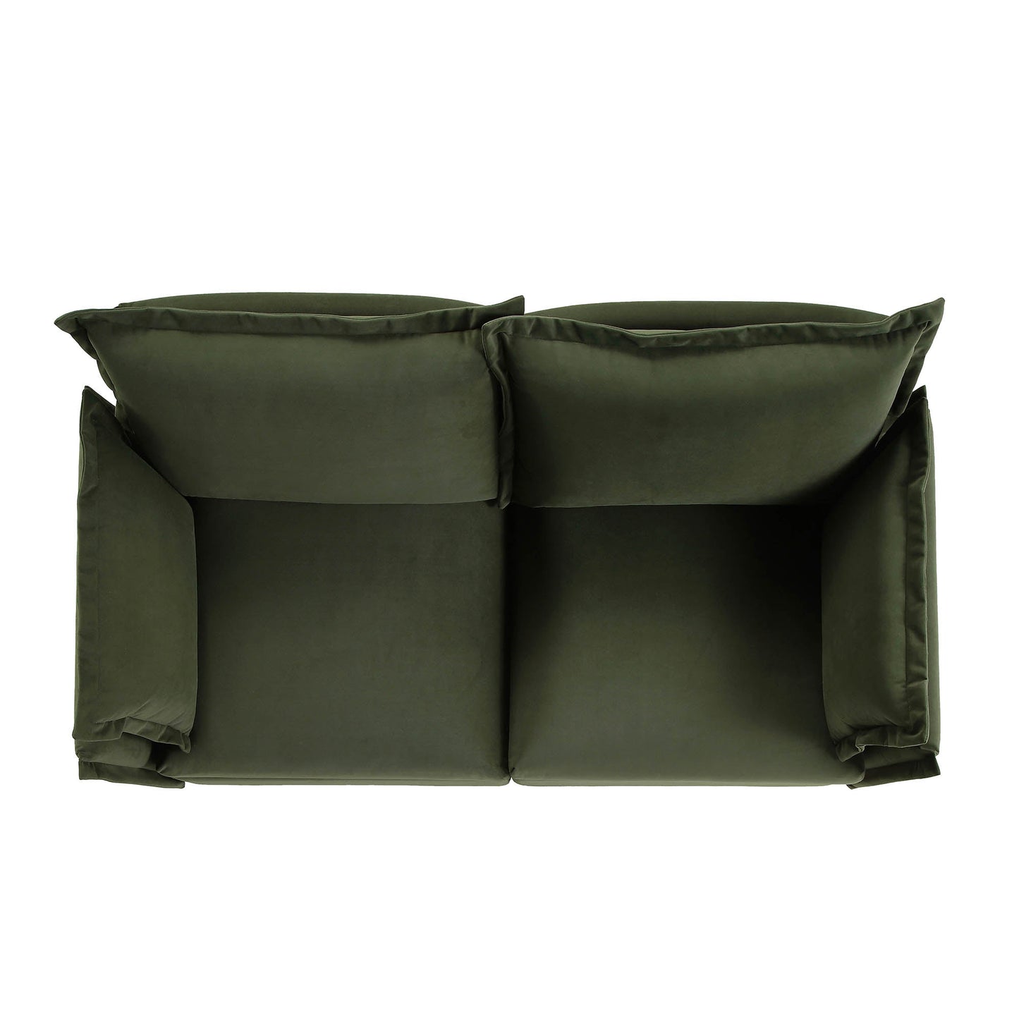 Canapé sectionnel Byron Pillow Edge en velours vert mousse, 2 places