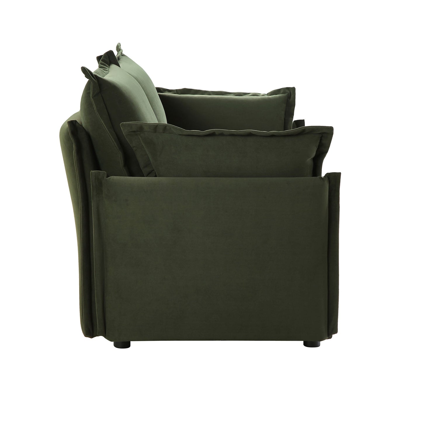 Canapé sectionnel Byron Pillow Edge en velours vert mousse, 2 places