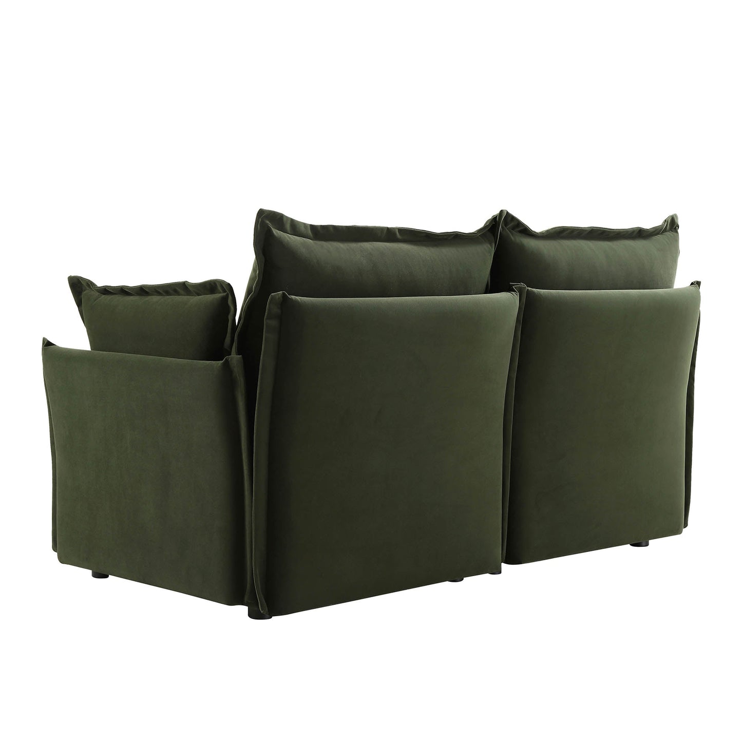 Canapé sectionnel Byron Pillow Edge en velours vert mousse, 2 places