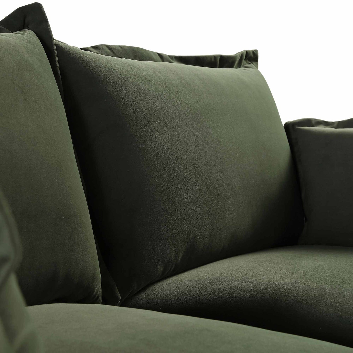 Canapé sectionnel Byron Pillow Edge en velours vert mousse, 2 places