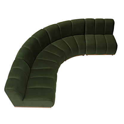 Canapé d'angle 4 places Granvia en velours vert mousse