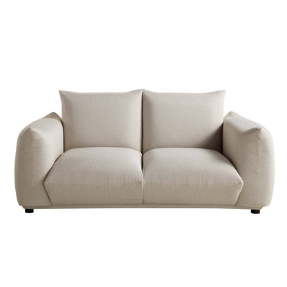 Canapé deux places Gianni, tissu tissé beige
