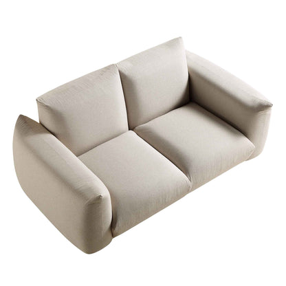Canapé deux places Gianni, tissu tissé beige