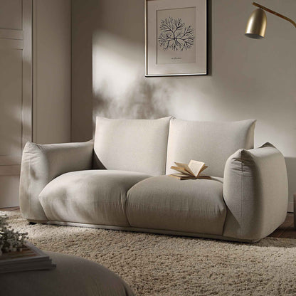 Canapé deux places Gianni, tissu tissé beige