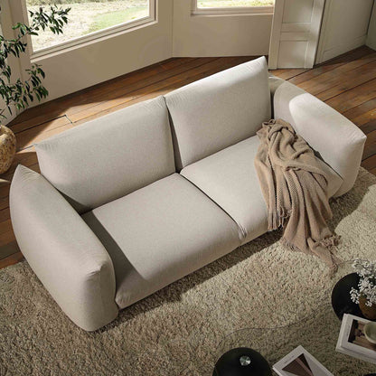 Canapé trois places Gianni, tissu tissé beige