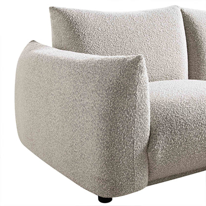 Canapé trois places Gianni, boucle gris brume
