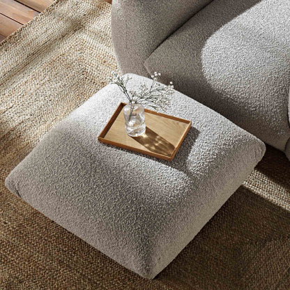 Pouf Gianni, boucle gris brume