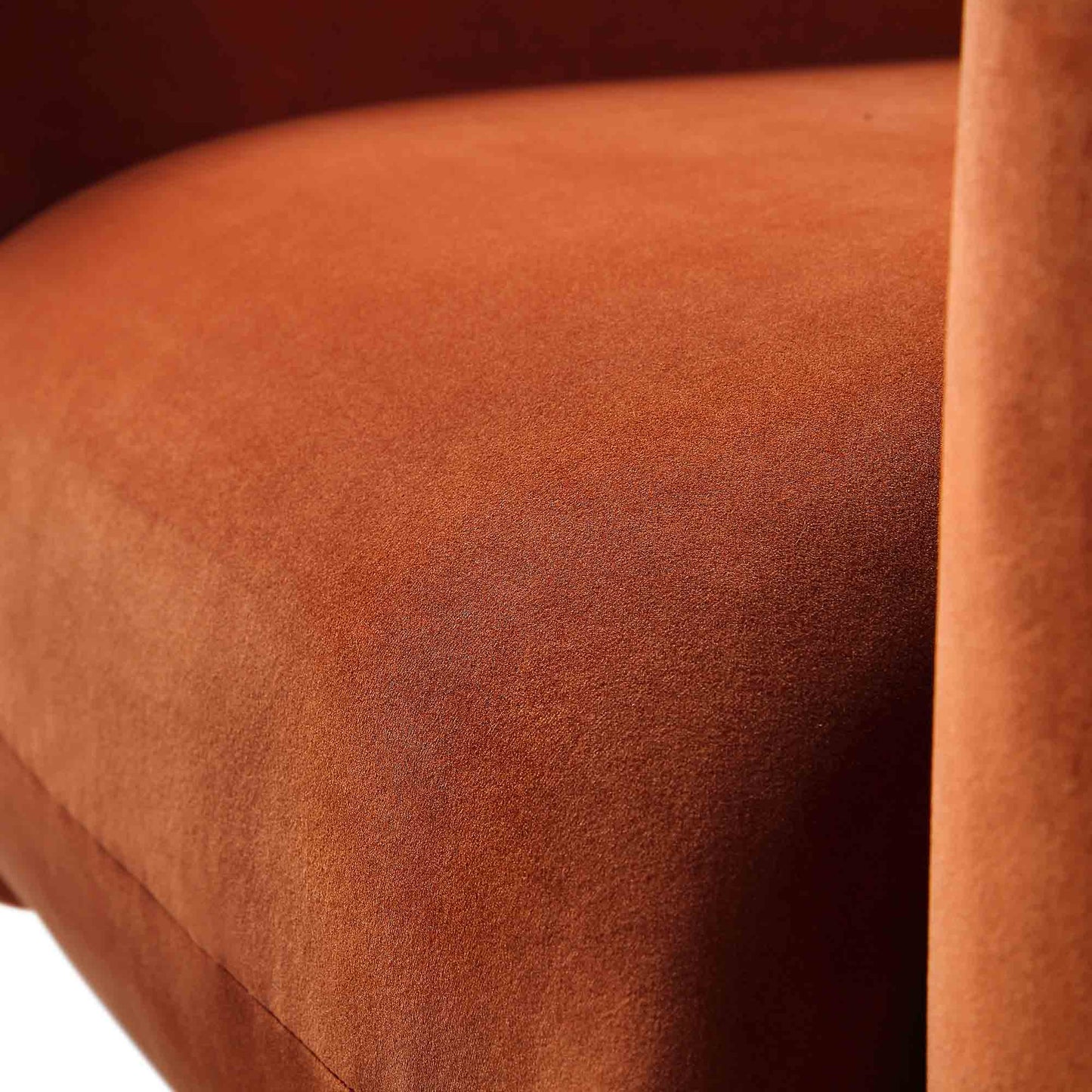Fauteuil Gianni, velours rouille