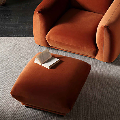 Pouf Gianni, velours rouille