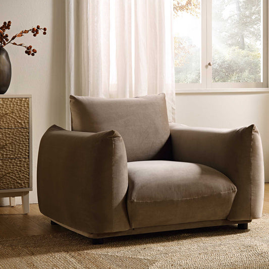 Fauteuil Gianni, velours vison