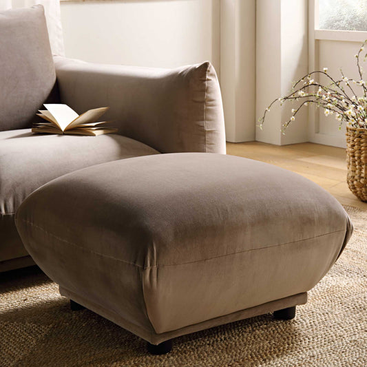Pouf Gianni, velours de vison