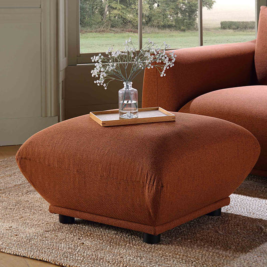 Pouf Gianni, tissu terre cuite