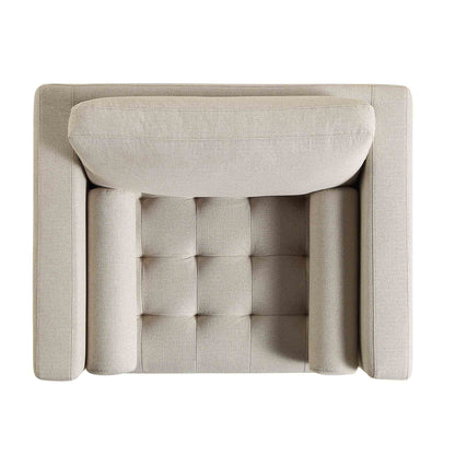 Fauteuil Henrietta, tissu tissé beige