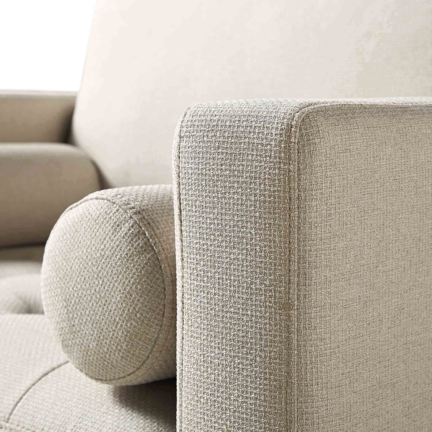 Fauteuil Henrietta, tissu tissé beige