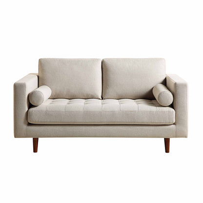 Canapé 2 places Henrietta, tissu tissé beige