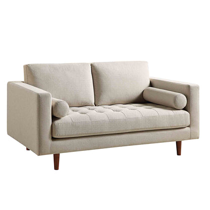 Canapé 2 places Henrietta, tissu tissé beige