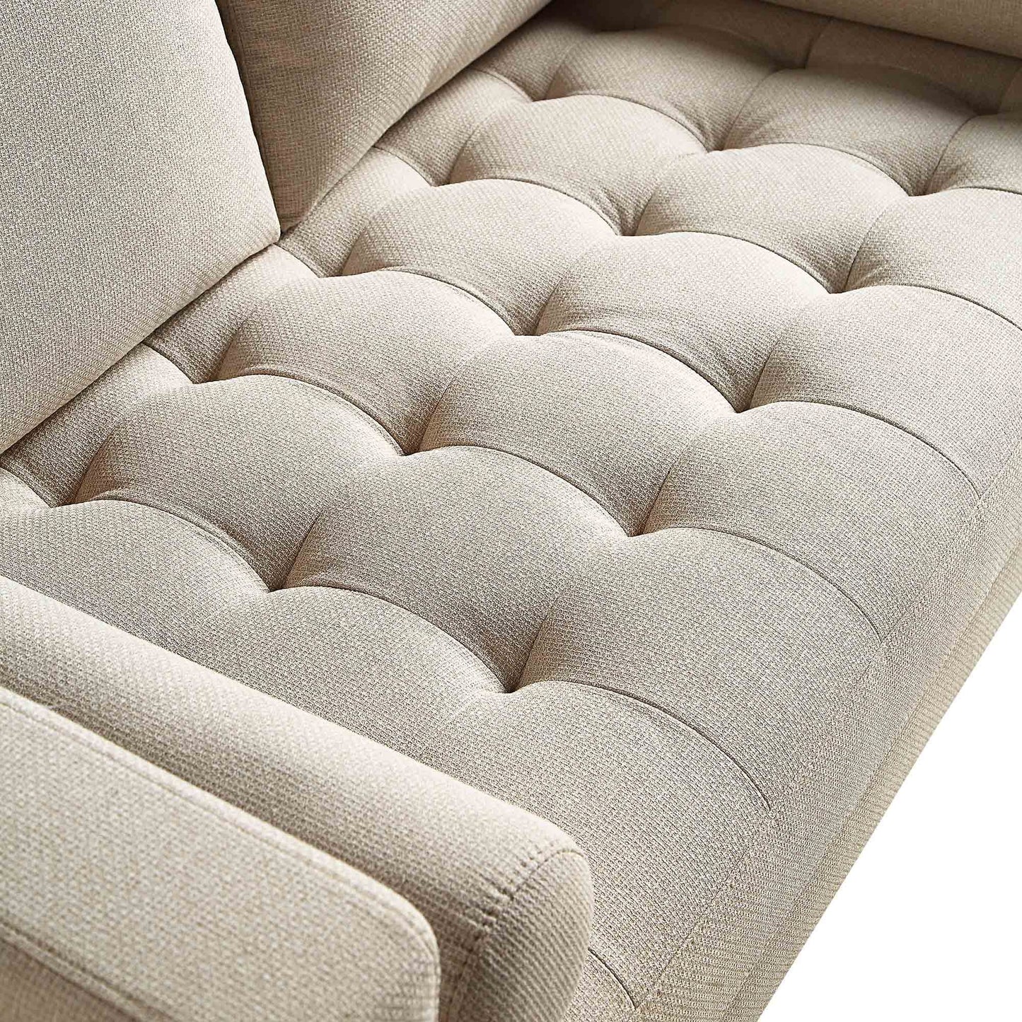 Canapé 2 places Henrietta, tissu tissé beige