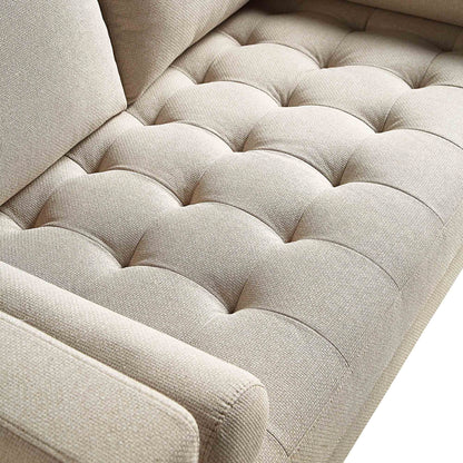 Canapé 2 places Henrietta, tissu tissé beige