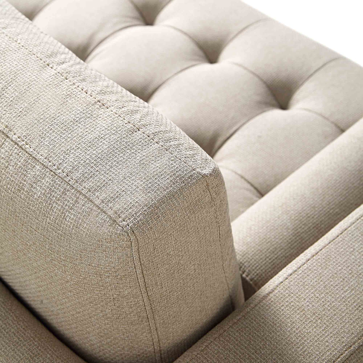 Canapé 2 places Henrietta, tissu tissé beige
