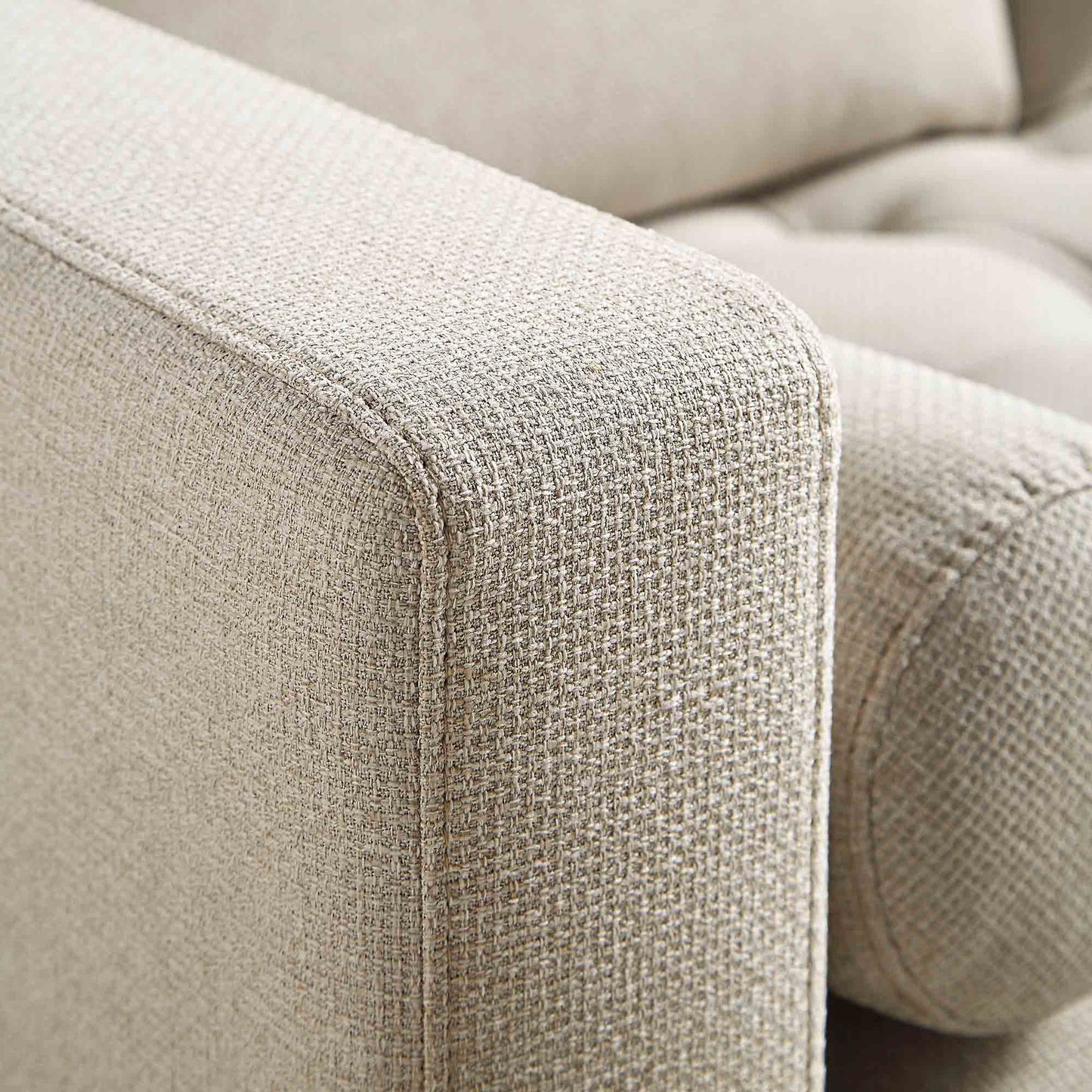 Canapé 2 places Henrietta, tissu tissé beige
