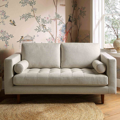 Canapé 2 places Henrietta, tissu tissé beige