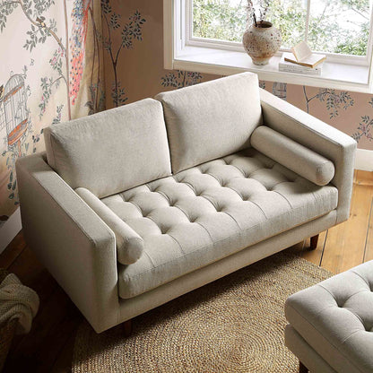 Canapé 2 places Henrietta, tissu tissé beige