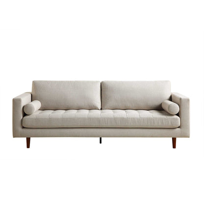 Grand canapé 3 places Henrietta, tissu tissé beige