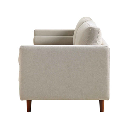 Grand canapé 3 places Henrietta, tissu tissé beige