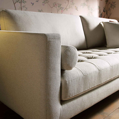 Grand canapé 3 places Henrietta, tissu tissé beige