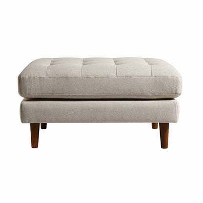 Pouf Henrietta, tissu tissé beige