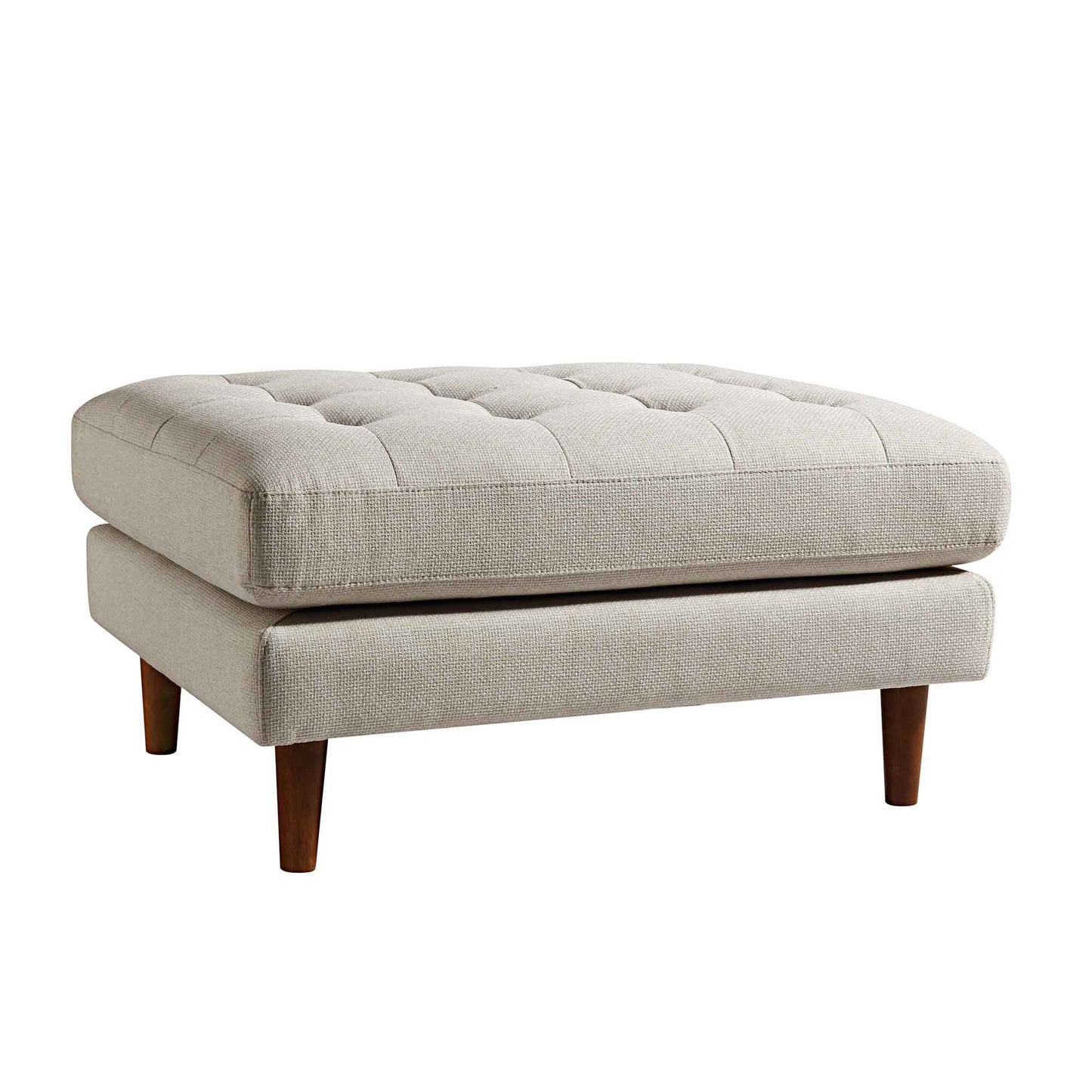 Pouf Henrietta, tissu tissé beige