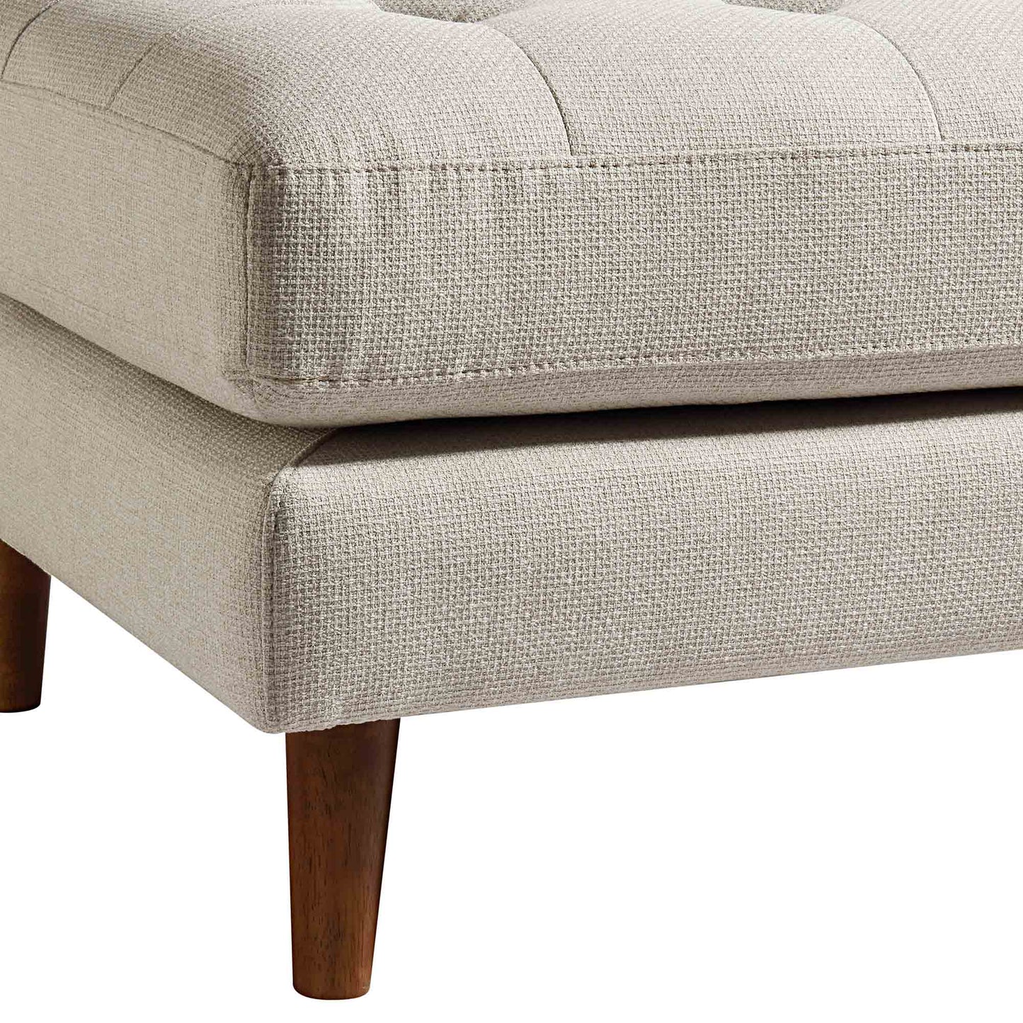 Pouf Henrietta, tissu tissé beige