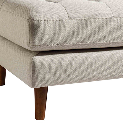 Pouf Henrietta, tissu tissé beige