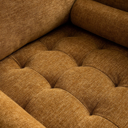 Fauteuil Henrietta, chenille miel épicé